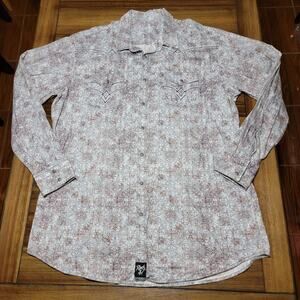 Rock 47 LS Pearl Snap Grey Western Shirt - Size 3XT